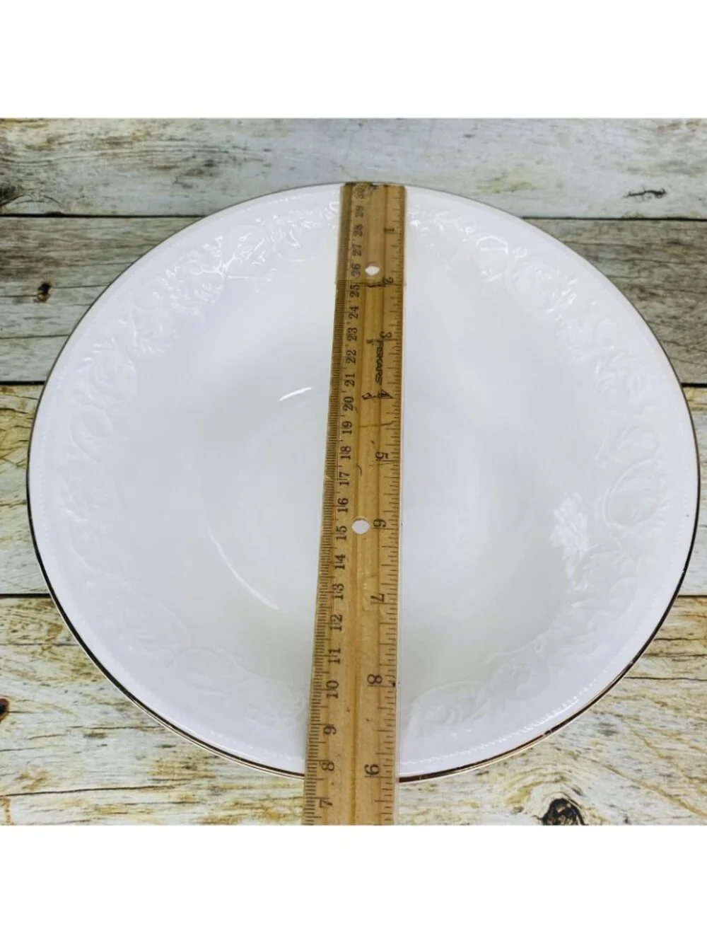 Farberware CALAIS 4173 Embossed Scroll Rope Leaf Gold Trim Rim 9.5